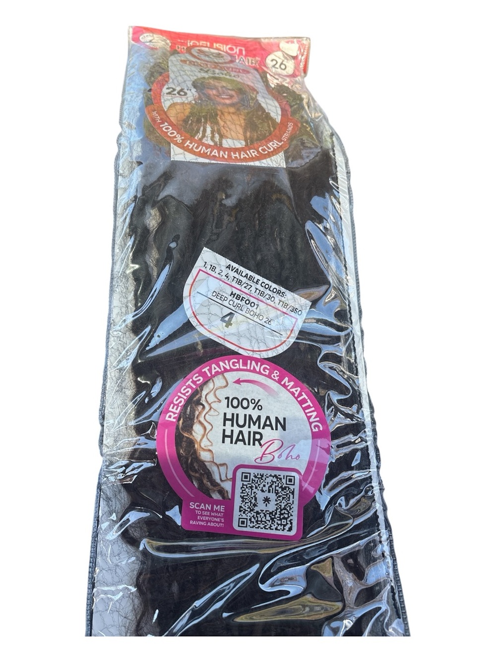 100% Human Hair Deep Curl Extensions - Black -